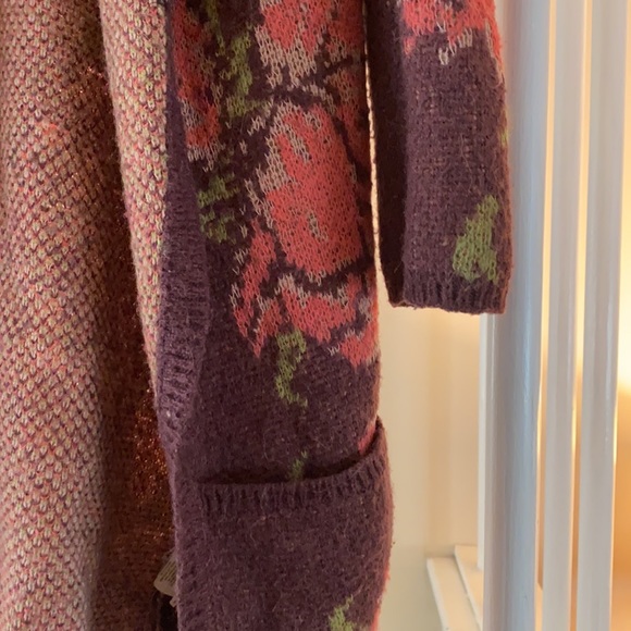 Free People Red and Black Floral Cardigan - Picture 7 of 12